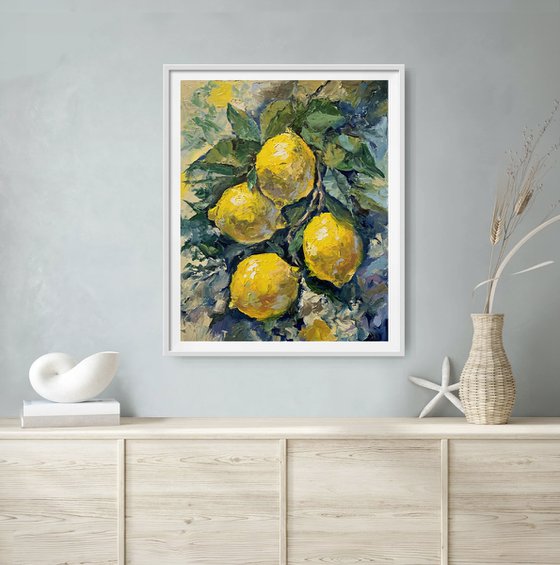 Lemon Branch in summer garden.