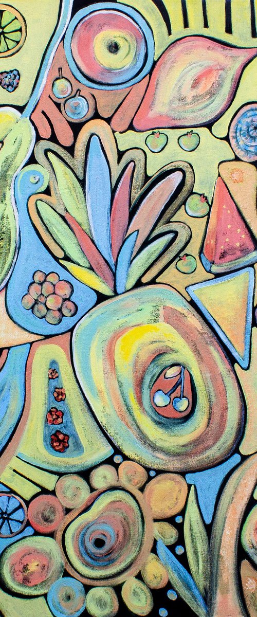 Fruits XL size painting by Mila Moroko