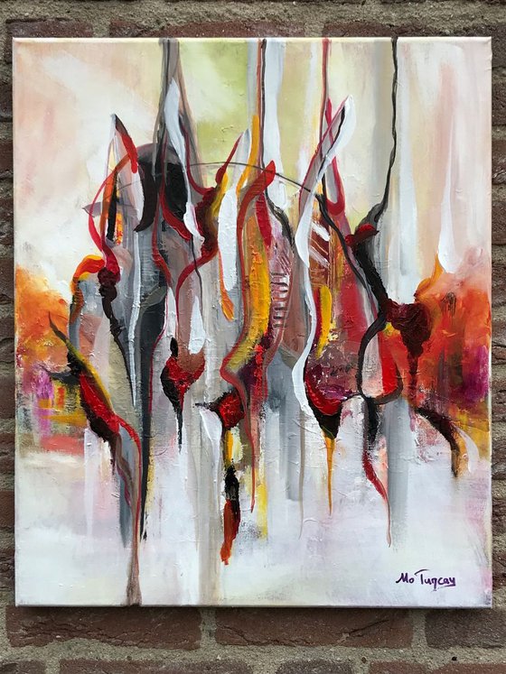 " Be Free ” abstract Painting -50x60cm