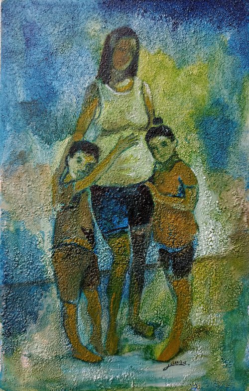 Motherhood. Maternidad. by Laura E. Torres