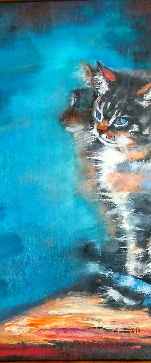 The cat at the mirror by Yulia Berseneva