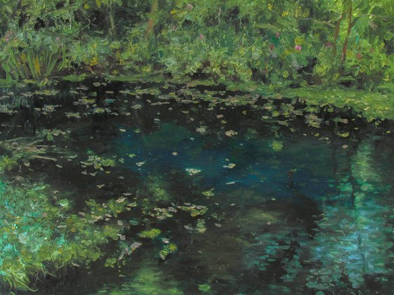 Three Autumn Paintings - original impressionist river autumn landscapes paintings