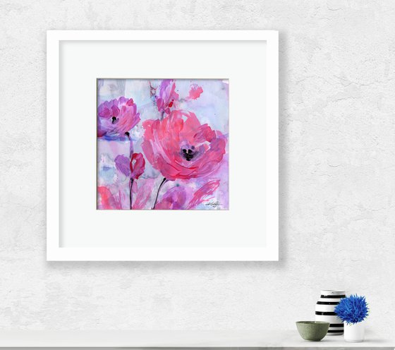 Pink Wonder -  Mixed Media Flower Painting by Kathy Morton Stanion