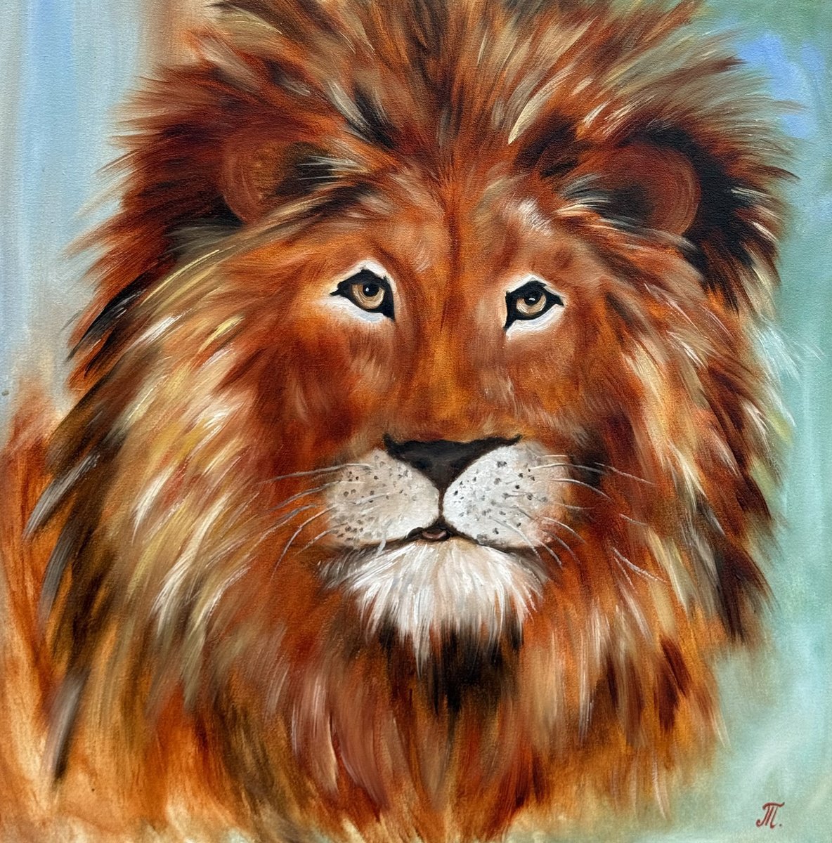 Impressionistic Animal Oil Painting By Tanja Frost, 24 X 24", Silent Strength, Original Artwork