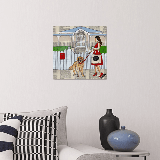 Dog Days Walkies 40cm x 40cm