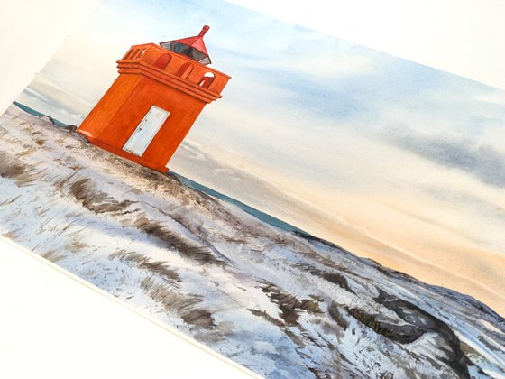 Orange Icelandic Lighthouse