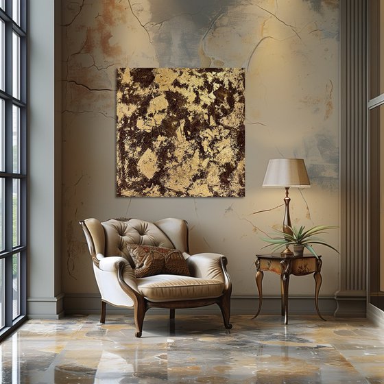 Hand-painted Yellow Star 80x80x4 cm