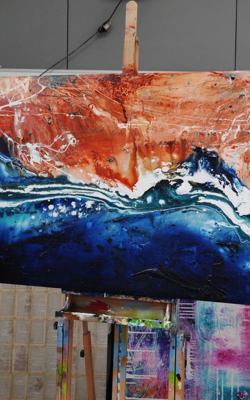 Serpentine 240cm x 100cm Huge Texture Abstract Art by Franko