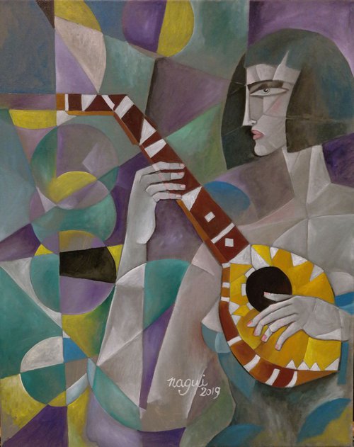 Woman with Lute by Nagui