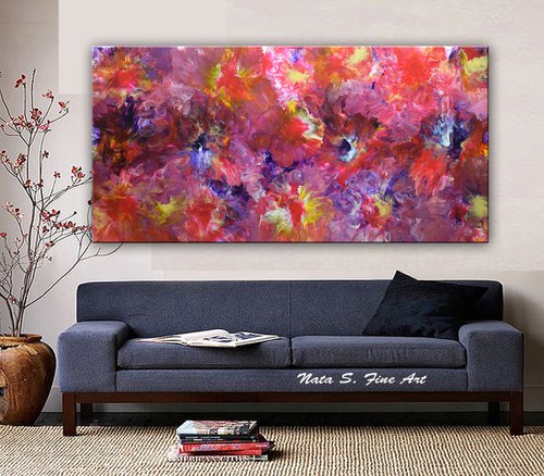The Power of Love- Original Abstract Painting 60" x 30"/ 152 x 76cm by Nataliya Stupak