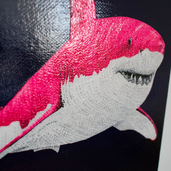 Pinkest Pink Shark Acrylic Painting