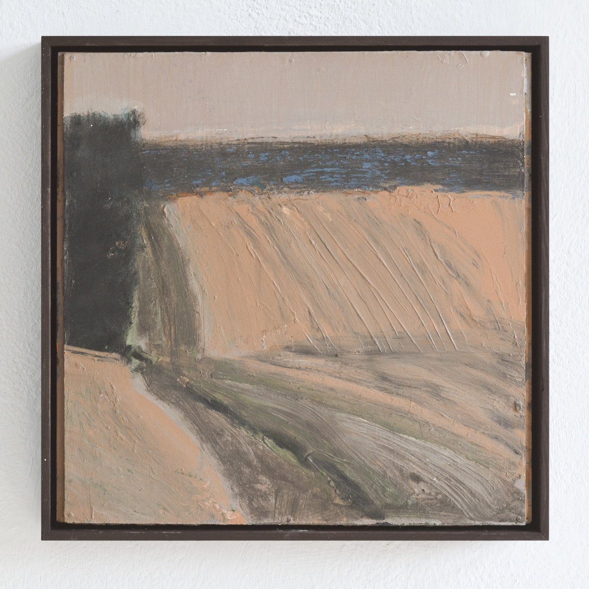 Impressionistic Landscape Acrylic Painting By Igor Nekraha, 13 X 13, Brown Field, Original Artwork