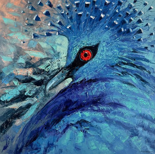 Blue Bird 80x80cm by Tigran Mamikonyan