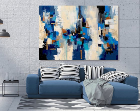 True Destiny - XL LARGE,  ABSTRACT ART – EXPRESSIONS OF ENERGY AND LIGHT. READY TO HANG!