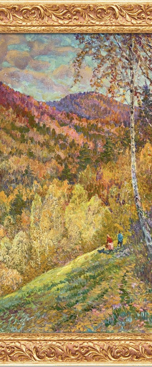 Golden Autumn in the Mountains by Aleksandr Dubrovskyy