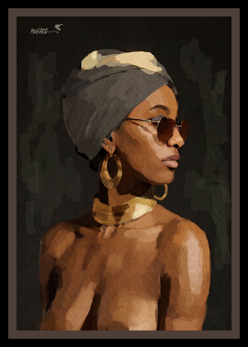 Impressionistic Painting , African Beauty #6 By Joe Mcharg, 30 X 42, Artwork For Sale On Artfinder