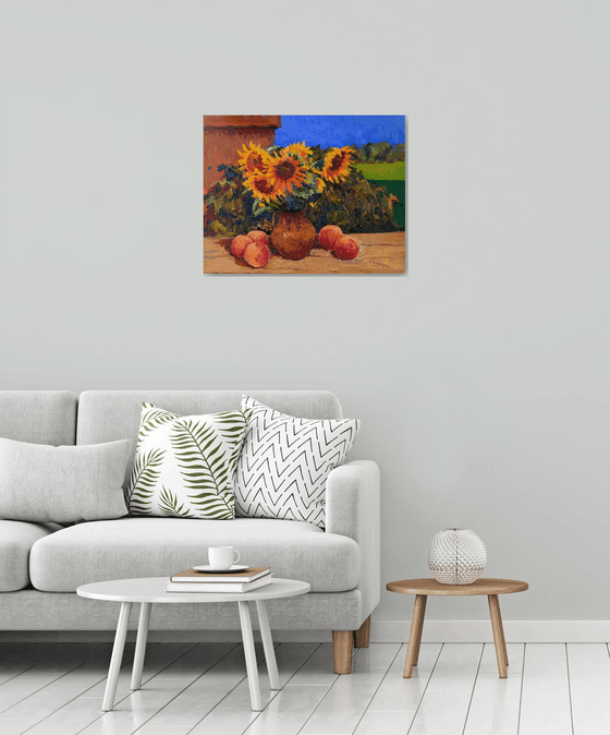 Sunflowers and Peaches