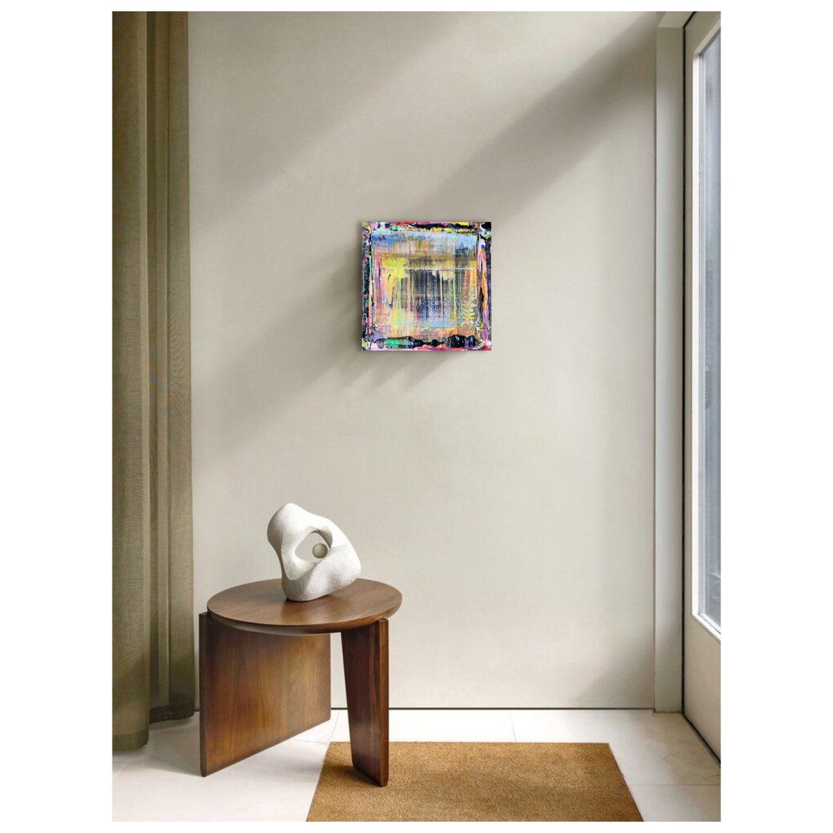 Expressive Abstract Acrylic Painting By Maria Esmar, 12 X 12", Desire, Original Artwork