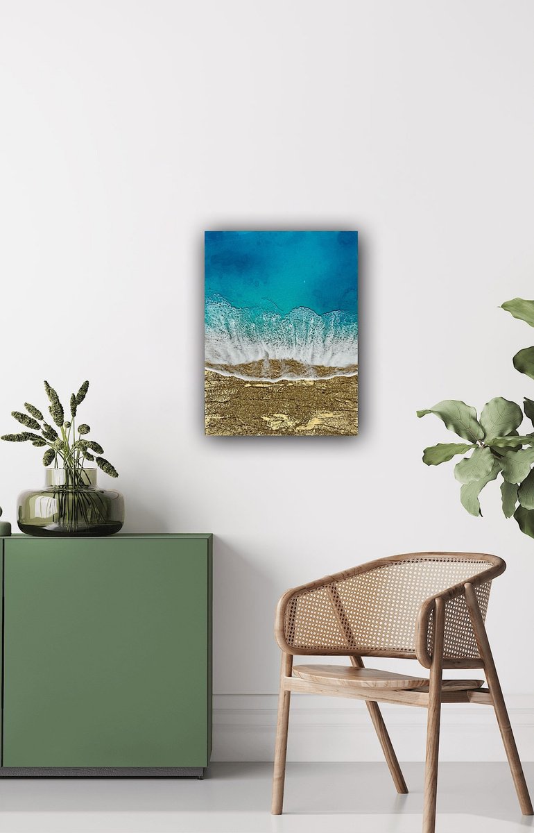 Organic Landscape Acrylic Painting By Ana Hefco, 19 X 25, How Deep Is Your Love, Original Artwork