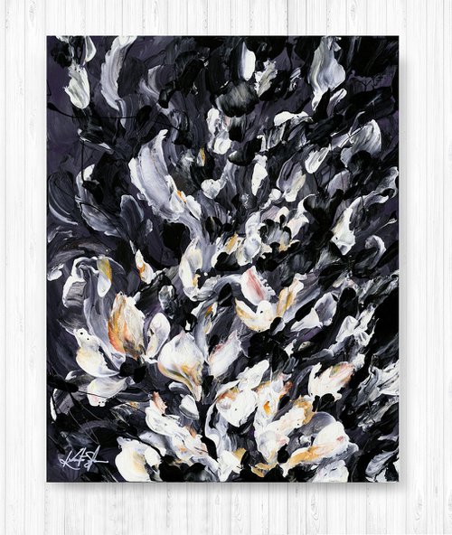 Midnight Blooms 3 - Abstract Floral Painting  by Kathy Morton Stanion by Kathy Morton Stanion