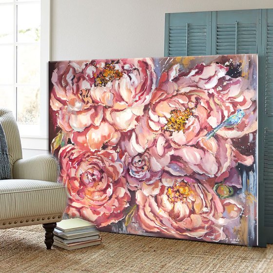 Peonies wall art