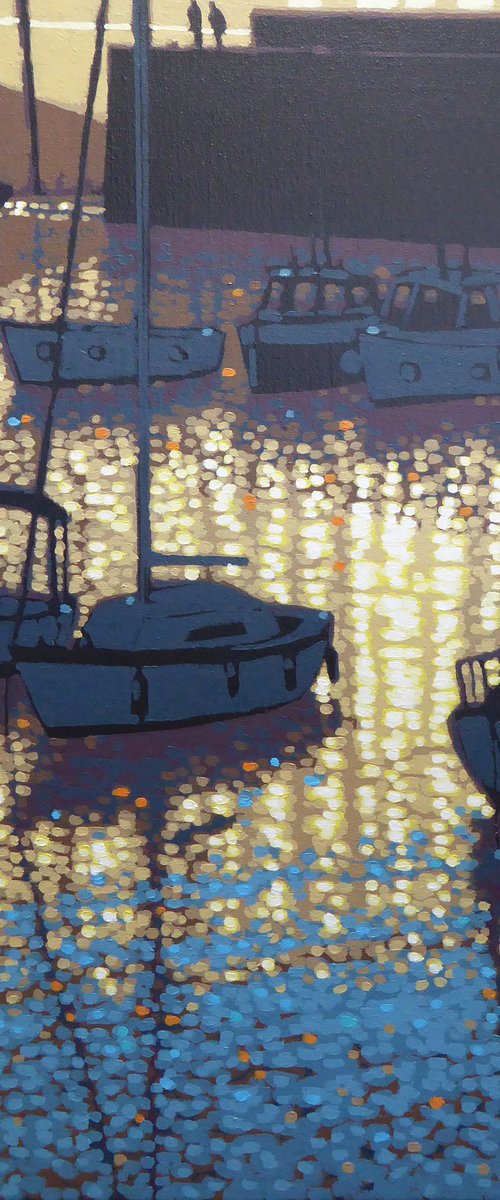 Sunset reflections - Porthleven, Cornwall by Gordon Hunt