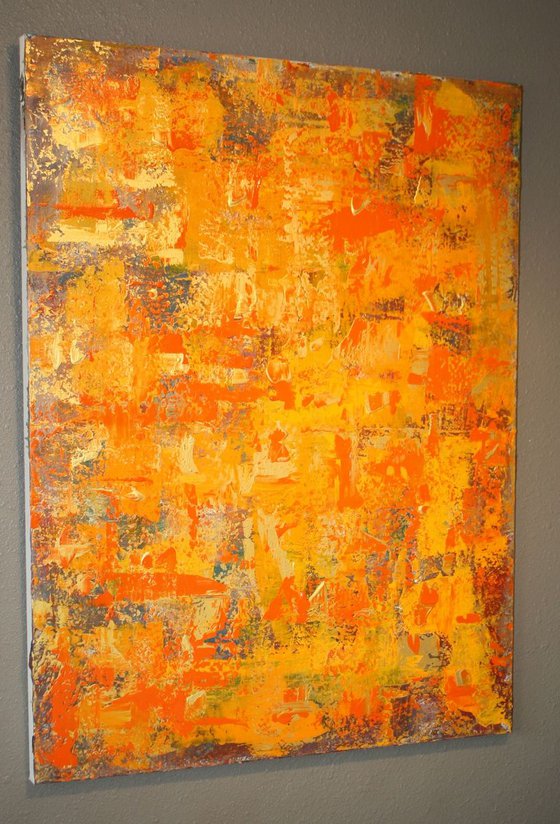 Abstract Gold, Orange Panel II