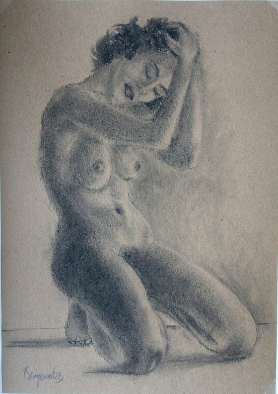 Female Figure 30 Charcoal Sketch