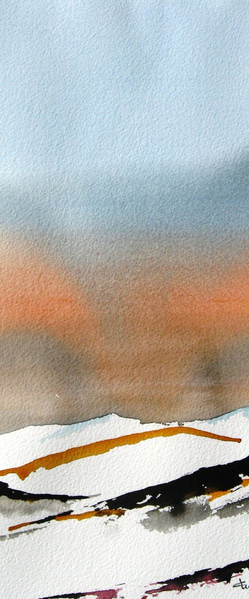 Mesa Sunset - Original Watercolor Painting by CHARLES ASH