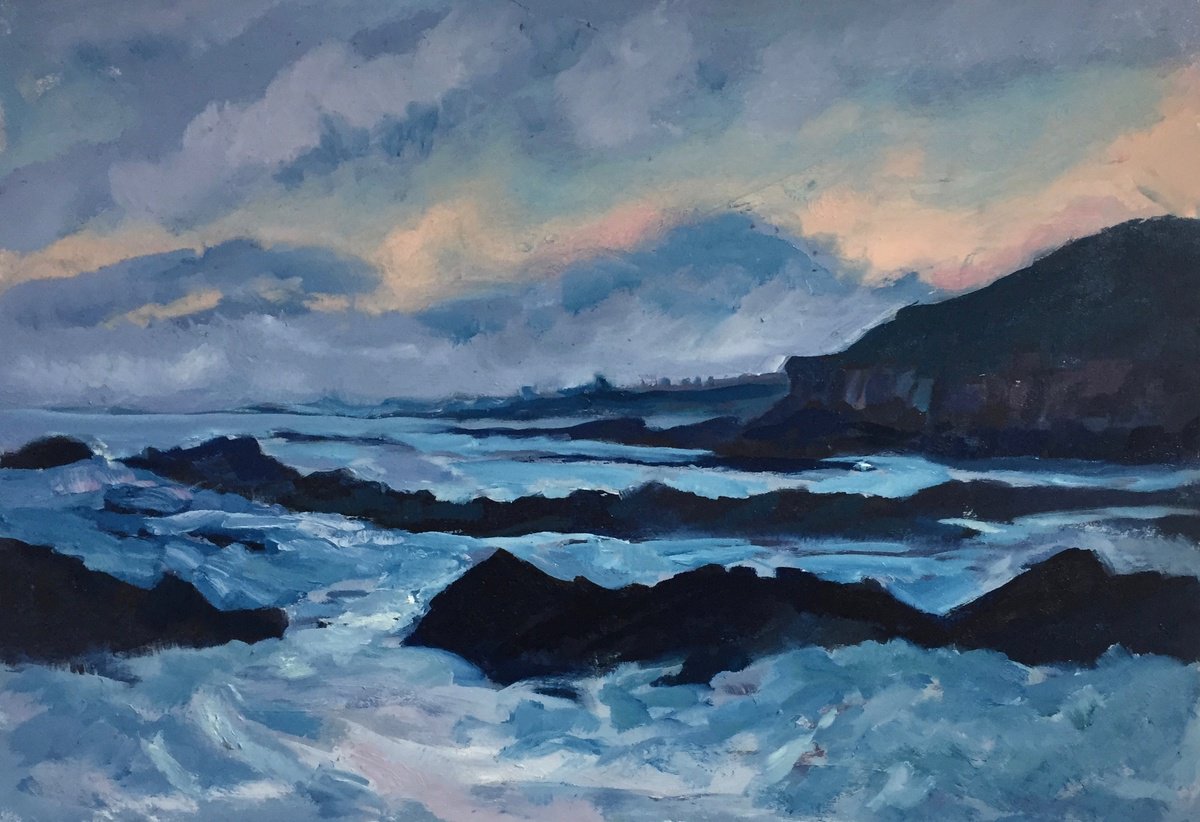 Impressionistic Landscape Oil Painting By Stephen Howard Harrison, 25 X 18", To St Monans From Pitteneweem, Original Artwork