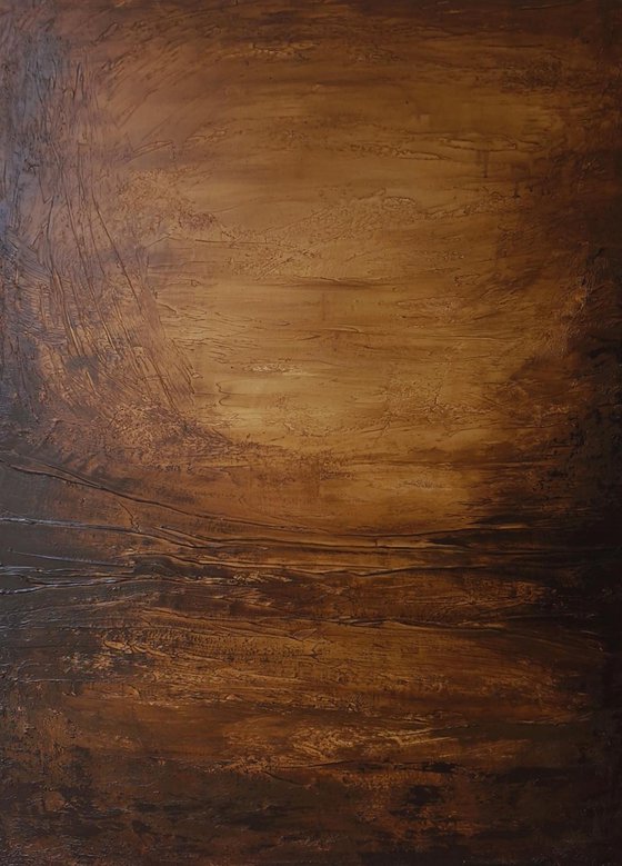 "Rust" Brown black abstract acrylic art