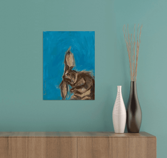 Portrait of a cute rabbit - animal portrait