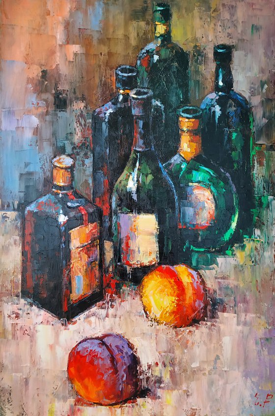 Still life -bottle(40x60cm, oil painting, ready to hang)