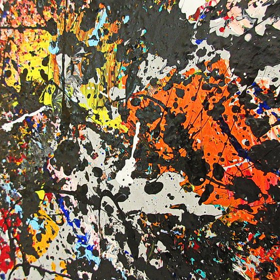 CONVEERGENCE 13, Pollock style, Framed