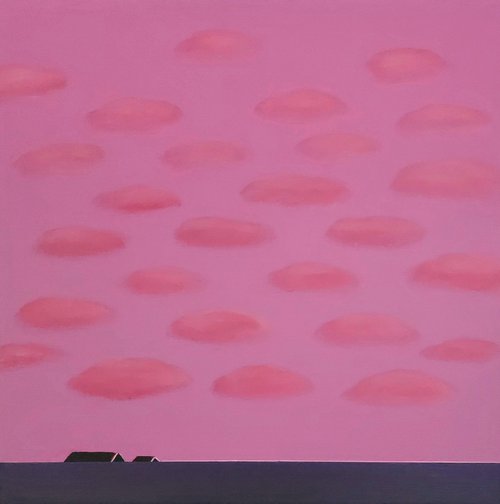 Pink cloudy sky (Kusama sky) by Nelly van Nieuwenhuijzen