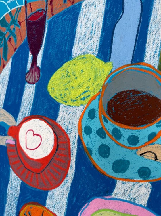 Blue Stripes and Citrus Dreams