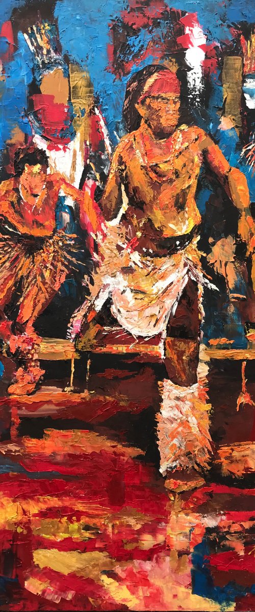 African Tribal Dancers by Shazia Mufti