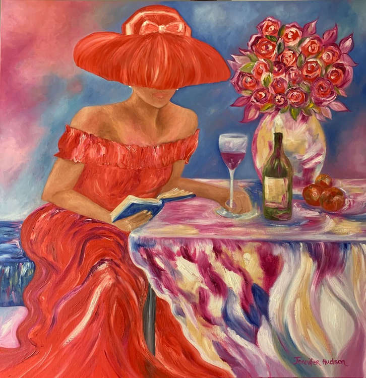 Lady In Red Oil Painting By Jennifer Hudson Artfinder
