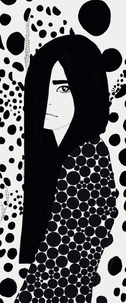 The girl with black hair x KUSAMA 3 by Ramona Russu