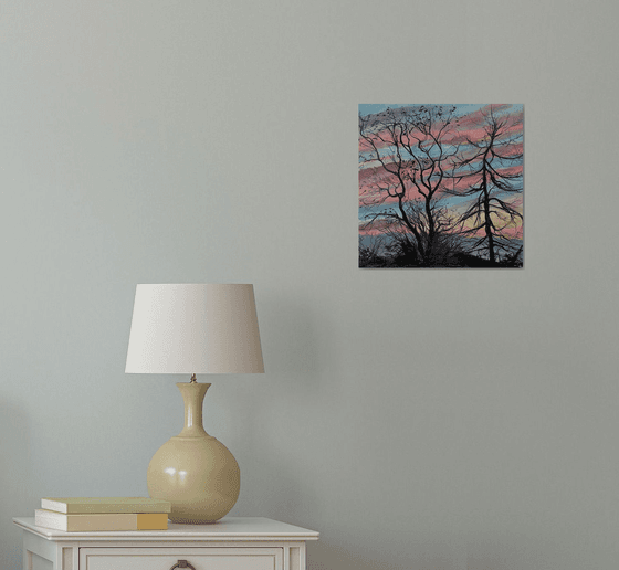 'Winter trees at Sunset'