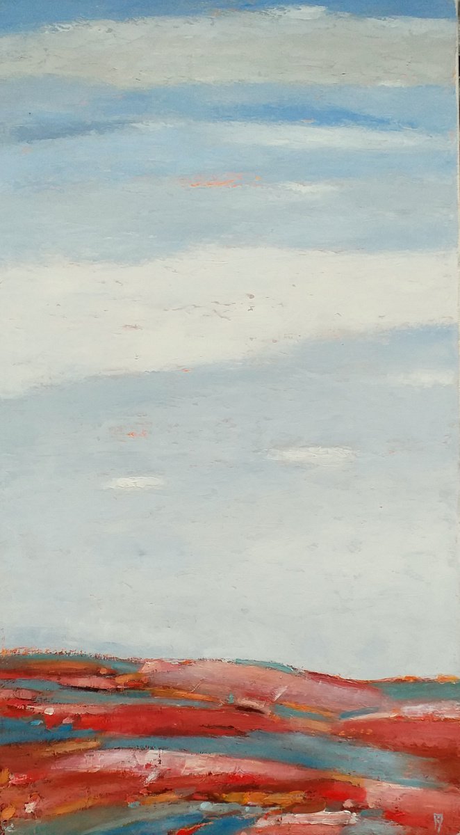 Expressive Abstract Oil Painting By Kestutis Jauniskis, 10 X 18", Abstraction 20, Original Artwork