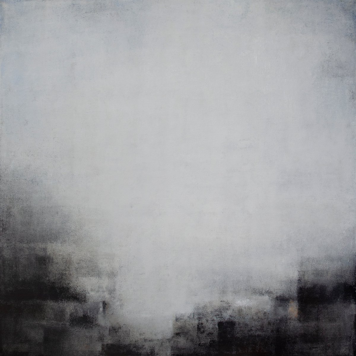 Retro Story, 100x100 см, black and white abstract painting by Tatyana Kirikova