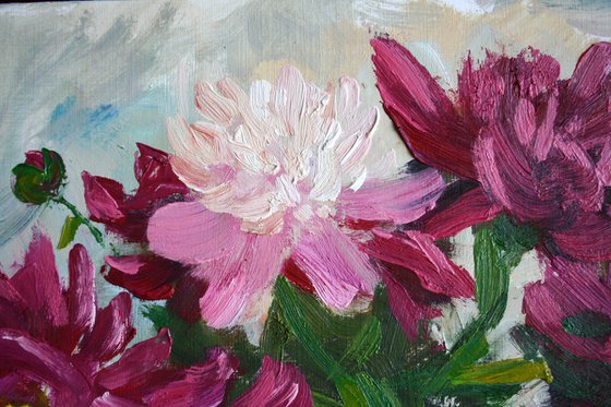 Peonies in Vase I /  ORIGINAL PAINTING