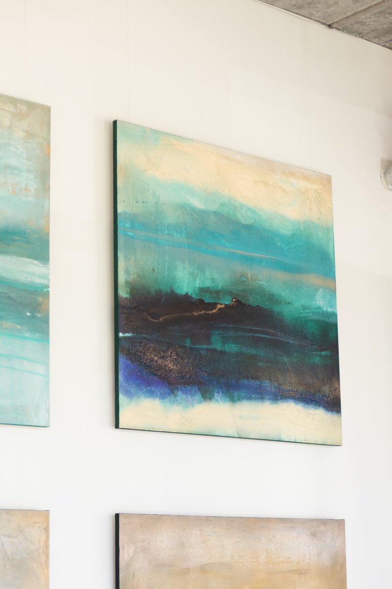 Abstract Acrylic Painting By Rokas Berziunas, 47 X 47", No. 21-44 (120 X 120 Cm ), Original Artwork