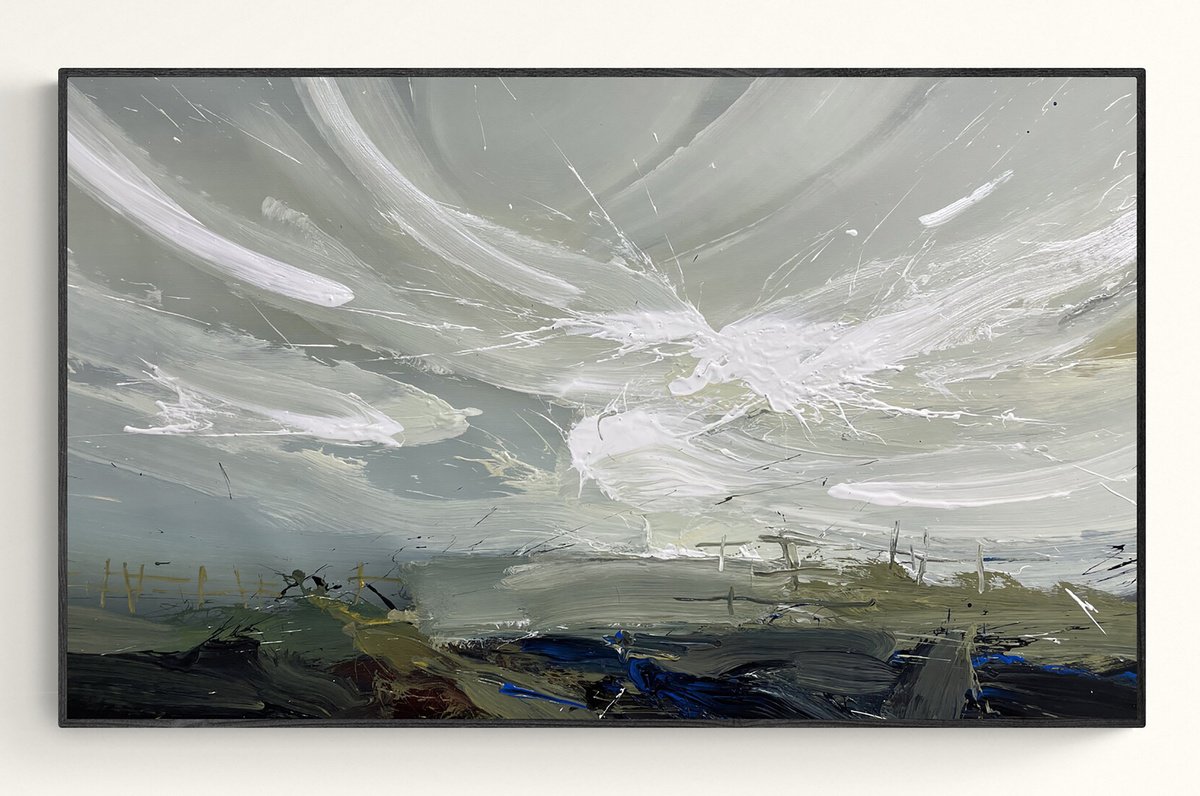 Abstract Landscape Acrylic Painting By Nazarii Medvid, 39 X 24", Depth Of Nature 265, Original Artwork