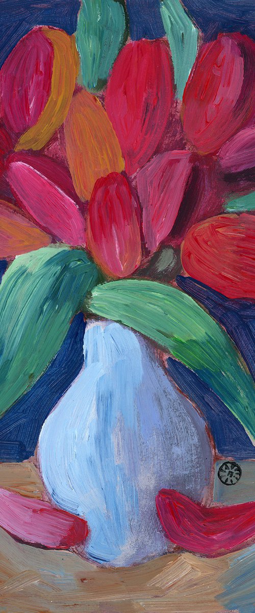 Tulips In A Vase by Anton Maliar