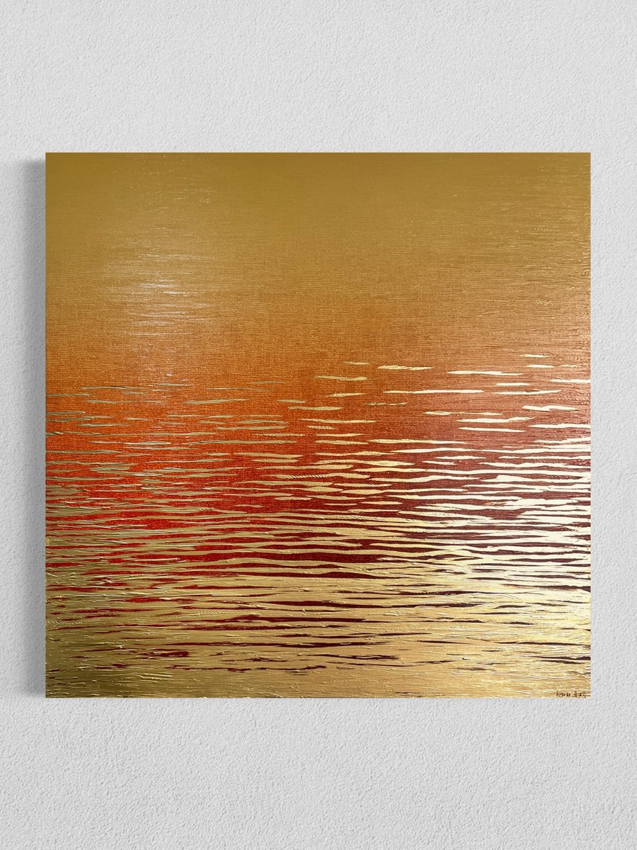 Abstract Landscape Painting By George Hall, 50 X 50, Ambient Hour, Original Artwork