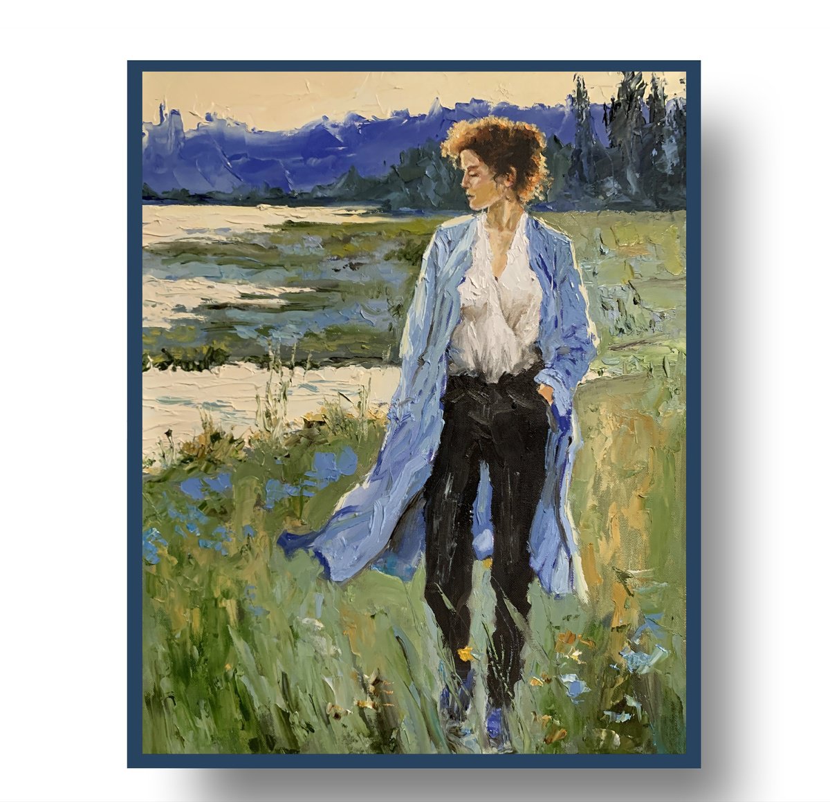 Blue Meadow Walk. By Vita Schagen, 16 X 20, Artwork For Sale On Artfinder