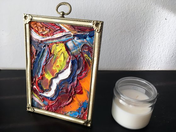 "River Of Life" - Original PMS Micro Painting, Framed - 5" x 8"