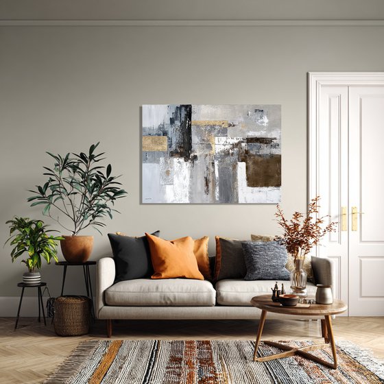 Structured Radiance. Beige Grey Gold